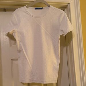 J McLaughlin Elegant White Patterned Tee